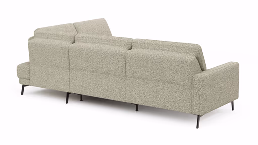 Ecksofa Valera - 3-Sitzer mit Ecke rechts inkl. Rückenlehne verstellbar und Relaxfunktion motorisch, Stoff, Limone