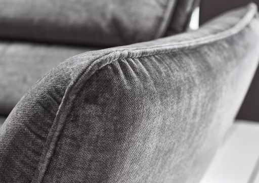 Ecksofa - Longchair links mit 2,5-Sitzer, inkl. Kopfteil verstellbar, Stoff, Grau