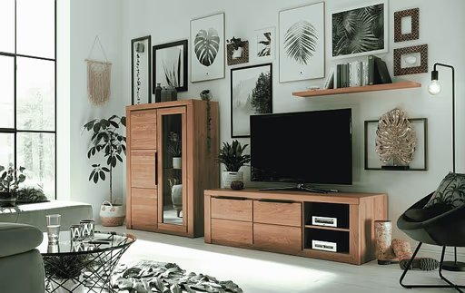 TV-Board - Eiche Dekor, Eiche Massiv, Geölt 