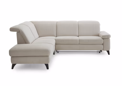 Ecksofa - Ecke links mit 2-Sitzer, Stoff, Beige