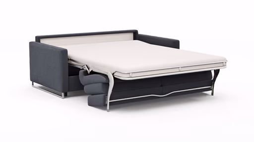 Sofa Nuoro - 2,5-Sitzer inkl. Schlaffunktion, Armlehne mit Kufe, Stoff, Eisblau