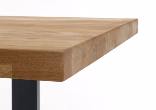 Esstisch - LB ca. 200x100 cm, Wildeiche massiv geölt, Schwarz