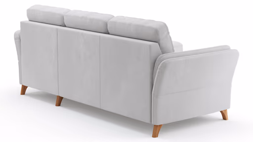 Ecksofa Vayra - 2,5-Sitzer mit Longchair rechts, Stoff, Offwhite