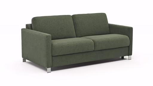 Sofa Nuoro - 2,5-Sitzer inkl. Schlaffunktion, Armlehne schmal, Stoff, Olivgrün