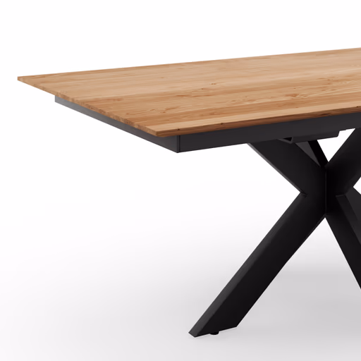 Esstisch Liora - ausziehbar, LB ca. 180x95 cm, Wildeiche massiv, natur geölt
