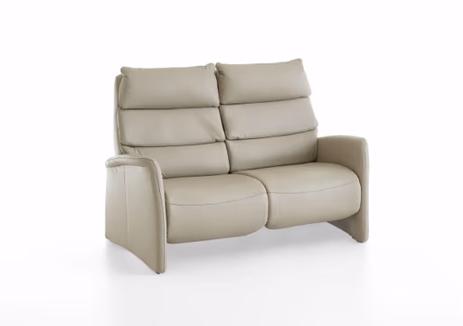 Sofa - 2,5-Sitzer, Kopfteil verstellbar, Leder, Perlmutt,