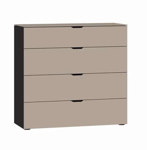 Kommode JOIN IT- Glas, Hellbraun, Matt, Schwarz