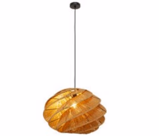 Hängeleuchte- DH ca. 56x37 cm, Rattan, Schwarz