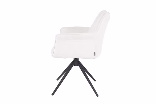 Armlehnstuhl MAIKE - drehbar, Stoff, Weiß