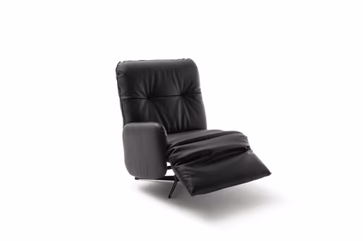 Loungesessel Lovere - Leder, Schwarz, Armlehne links