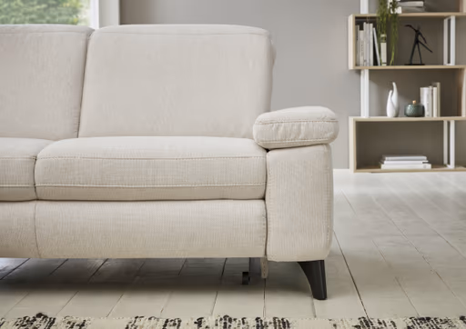 Ecksofa - Ecke links mit 2-Sitzer, Stoff, Beige