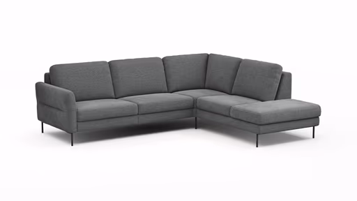 Ecksofa Enna - 3-Sitzer, Ecke rechts, Sitzvorzug (motorisch), Stoff, Anthrazit