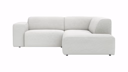 Ecksofa Elementos - 1,5-Sitzer links mit Ecke rechts, Stoff, Weiß