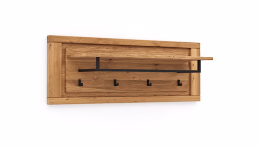 Garderobenpaneel Farmingdale - Eiche massiv, natur geölt