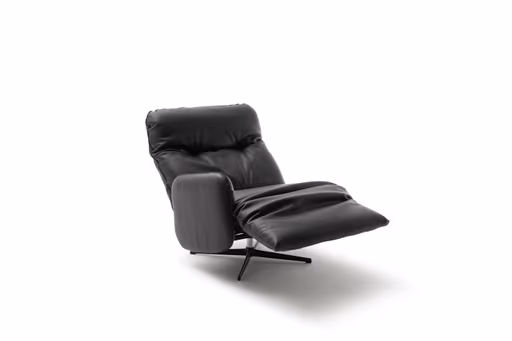 Loungesessel Lovere - Leder, Schwarz, Armlehne links