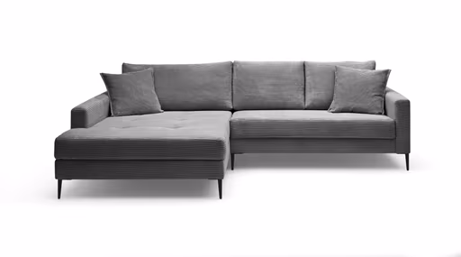 Ecksofa- Ecke links, 3-Sitzer, Stoff, Graphit