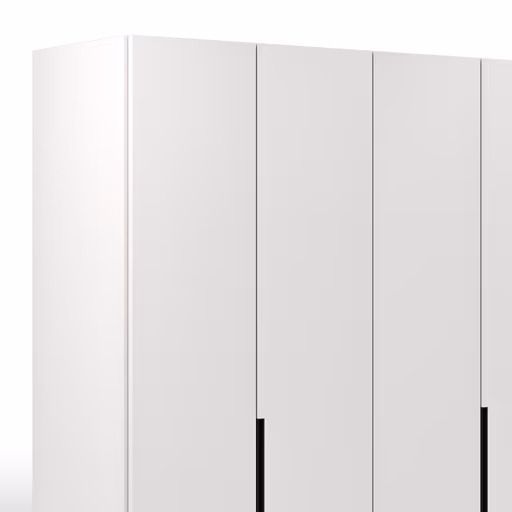 Drehtürenschrank Loretto - B ca. 280 cm, Lack matt, Weiß