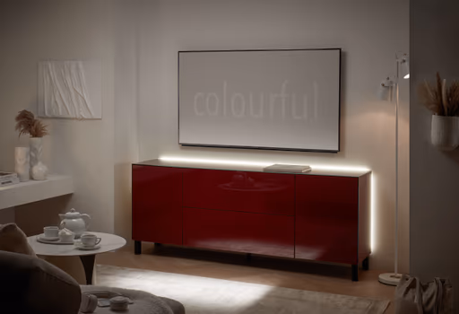 Lowboard - B ca. 181 cm, Bordeauxrot