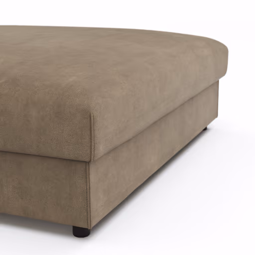 Hocker Stormy - LB ca. 110x110 cm, Stoff, Rauchbraun