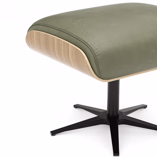 Drehhocker Aberdeen - Größe M, Leder, Moos