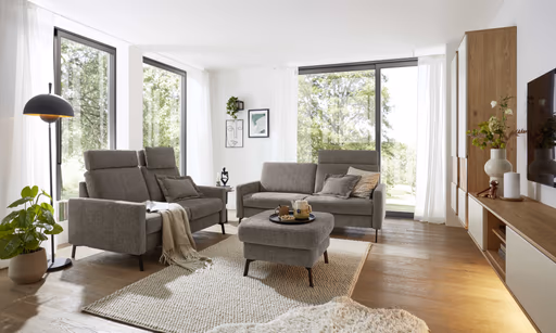 Sofa EM Blato Relax - mit Kopfstützen 2-Sitzer, Stoff, Braun