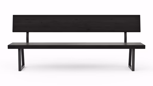 Holzbank Clifton - mit Rückenlehne, Breite ca. 220 cm, Zerreiche massiv, smoked