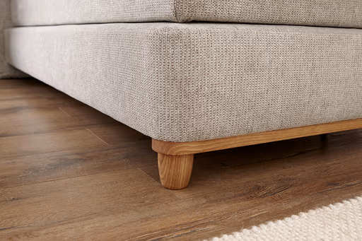 Boxspringbett Alpin - Liegefläche ca. 180x200 cm, Stoff, Graubeige