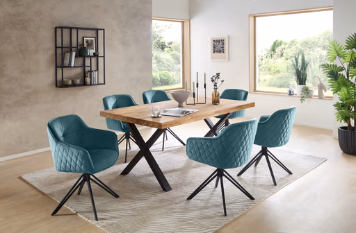 Armlehnstuhl - drehbar, Samt, Grün