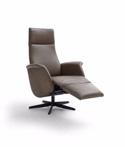 Sessel Girona - Relaxfunktion (motorisch), Leder, Moos