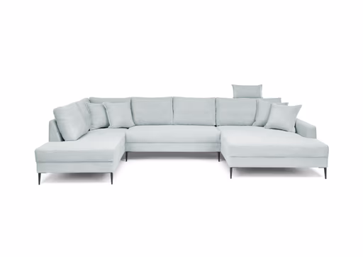 Wohnlandschaft - Ecke links, 2-Sitzer, Longchair rechts, Stoff, Mint