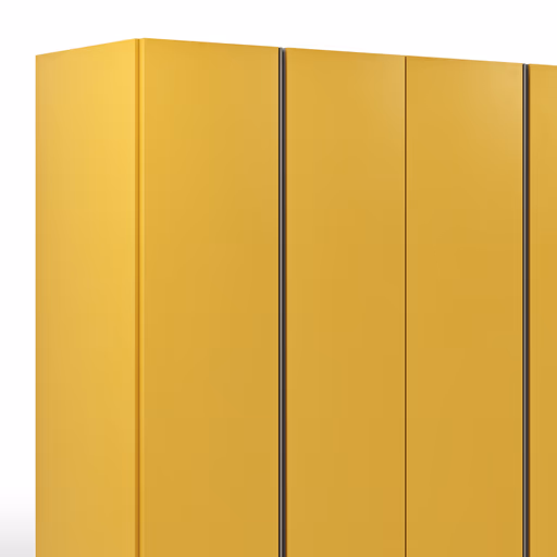 Drehtürenschrank Loretto - B ca. 280 cm, Lack matt, Safrangelb