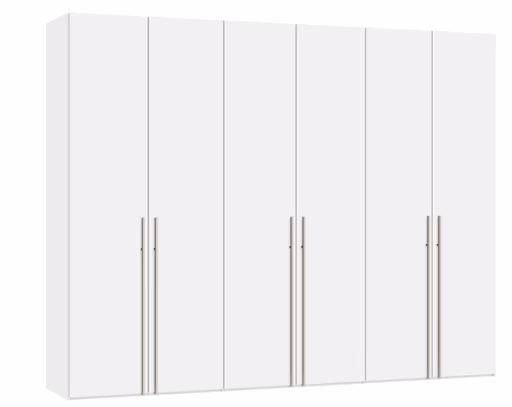 Drehtürenschrank JOIN IT- B ca. 303 cm,  Weiß, Glas, Weiß