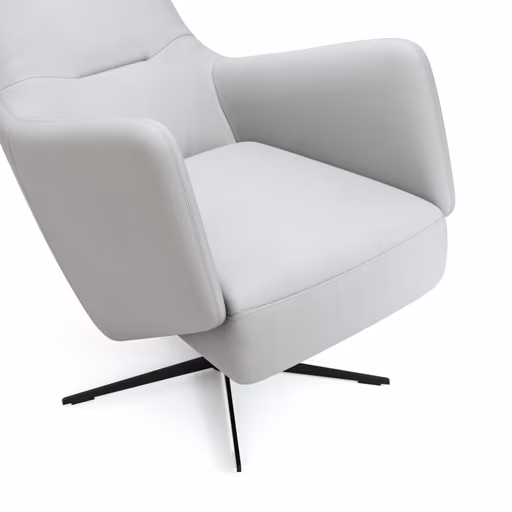 Relaxsessel Rufus - inkl. Relaxfunktion, Leder, Hellgrau