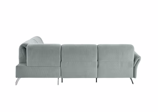 Ecksofa - 3-Sitzer mit Ecke rechts, Rückenlehne verstellbar, Stoff, Salbei