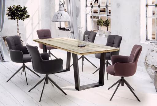 Armlehnstuhl  - drehbar, Stoff, Anthrazit