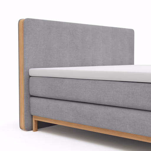 Boxspringbett Odense - Liegefläche ca. 180x200 cm, Stoff, Grau