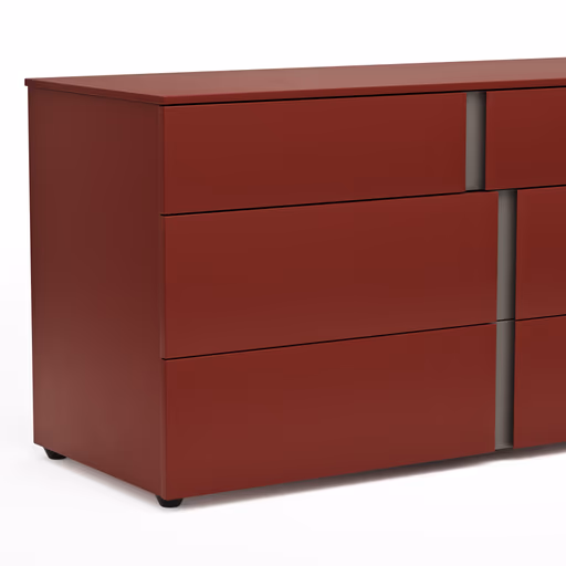 Kommode Loretto - BHT ca. 127x70x51 cm, Lack matt, Bordeaux