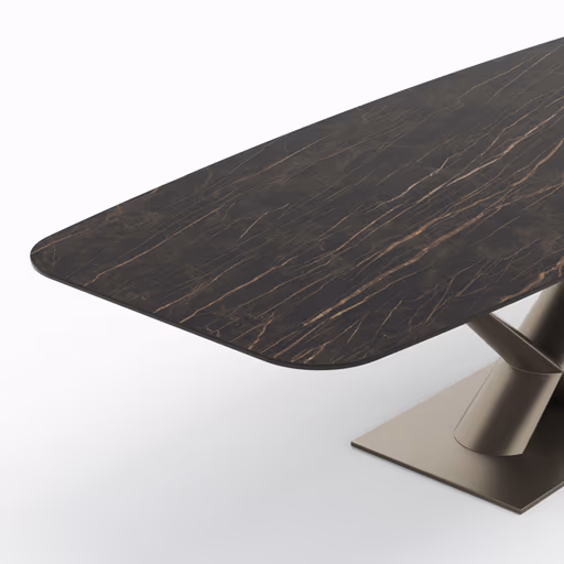 Esstisch Savona - LB ca. 280x100 cm, Fix, Keramik, Schwarz, Bootsform