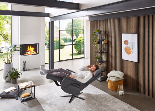 Fernsehsessel EM Pirna HV - Relaxfunktion, Leder, Anthrazit