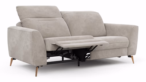 Sofa Tulsa KV - 2,5-Sitzer, inkl. Relaxfunktion und Kopfteilverstellung (motorisch), Stoff, Graubeige