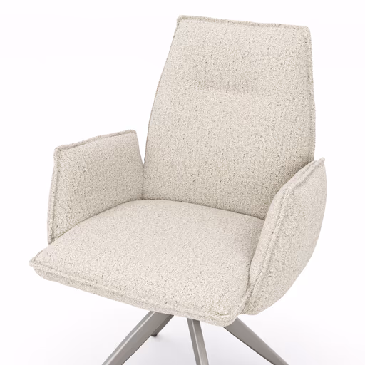 Armlehnstuhl Dinner - drehbar, Stoff, Champagner