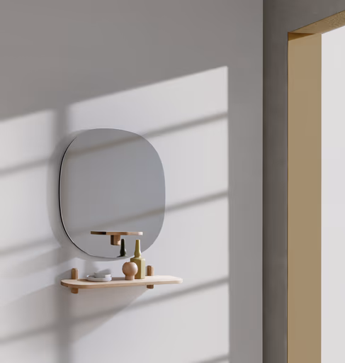 Wandregal Signe - B ca. 78 cm, Asteiche massiv, Geölt