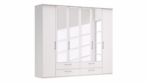 Drehtürenschrank Viana - B. ca. 270 cm, Lack, Weiß