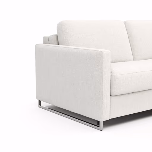 Sofa Nuoro - 2,5-Sitzer inkl. Schlaffunktion, Armlehne mit Kufe, Stoff, Natur