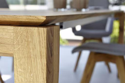 Esstisch 3400 - ausziehbar, LB ca. 200x100 cm, Asteiche massiv, Geölt, Gedrehter Fuss