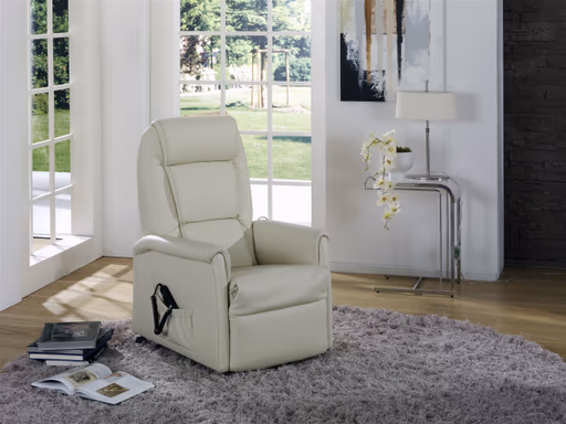 Fernsehsessel EM Mainz - Relaxfunktion 2-motorisch, Leder, beige
