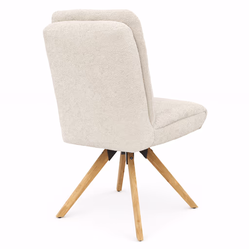 Stuhl Evania - Dreh und Relax-Funktion, hoher Rücken, Stoff, Creme