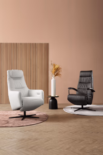 Relaxsessel Rafael - inkl. Relaxfunktion (motorisch), Leder, Schwarz