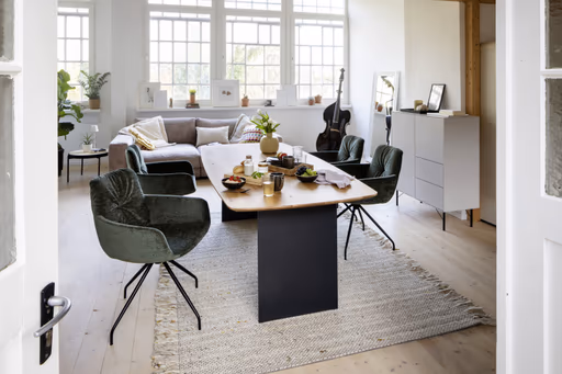 Armlehnstuhl Pelle - Stoff, Eukalyptus, Stativ, Schwarz, Matt, Drehbar