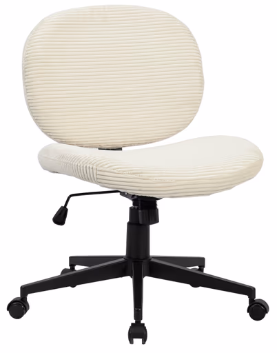 Drehstuhl - höhenverstellbar, Cord, Creme